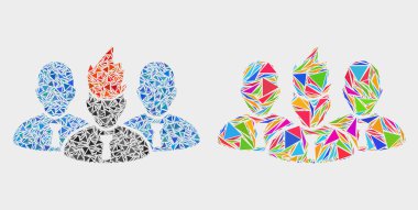 Vektör Flamed Takım Lideri Üçgen Elemanları Mozaik Simgesi