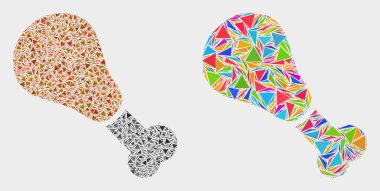 Vektör Kızarmış Tavuk Bacak Mozaik ÜçgenLer Simgesi