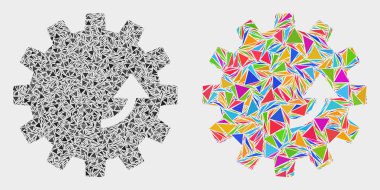 Vektör Dişli Rotasyon Üçgenler Mozaik Simgesi