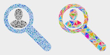 Vektör Bulun Kullanıcı Mozaik Üçgen Öğeler Simgesi