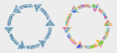 Vektör Döndürme Okları Üçgenlerin Mozaik Simgesi