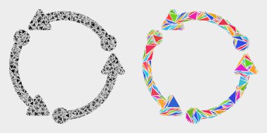 Vektör Rotasyon Yönü Üçgenlerin Mozaik Simgesi