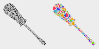 Vektör Tornavida Mozaik Üçgen Elemanları Simgesi