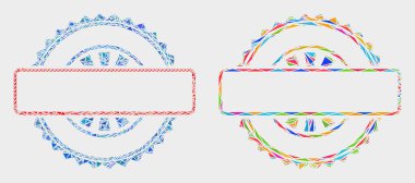 Vektör Mühür Damga Şablonu Üçgenler Mozaik Simgesi
