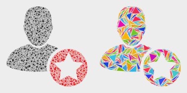 Vektör Yıldız Favoriler Kişi Mozaik ÜçgenLer Simgesi