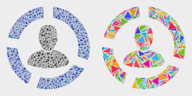 Vektör Kullanıcı Diyagramı Üçgen Öğelerin Mozaik Simgesi