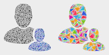 Vektör Kullanıcı Yöneticisi Üçgen Elemanları Mozaik Simgesi