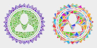 Vektör Kullanıcı Damgası Mühür Mozaik Üçgen Öğeler Simgesi