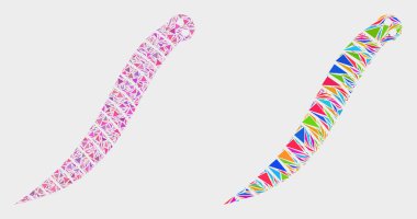 Üçgen Elemanlarıvektör Solucan Mozaik Simgesi