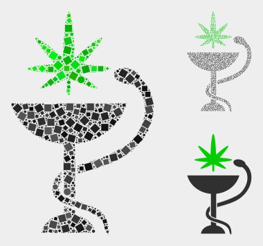 Kareler ve Daireler Esrar Medical Bowl Simge Kolajlar