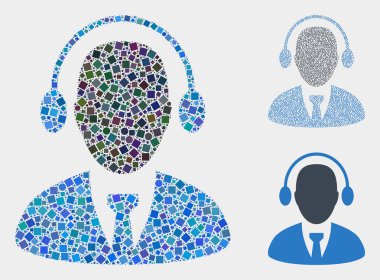 Çağrı Merkezi Ajan Simge Kareler ve Daireler Mozaikler