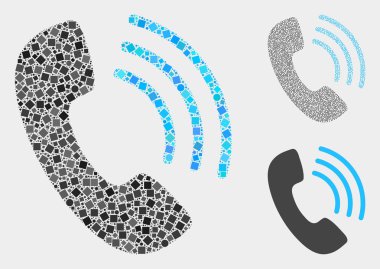 Kareler ve Dairelerin Telefon Görüşmesi Simgesi Kolajlar