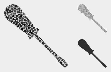 Kareler ve Daireler tornavida simge mozaikler