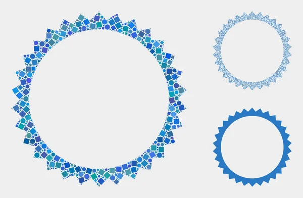 Icona con cornice di tenuta Collage di quadrati e cerchi — Vettoriale Stock