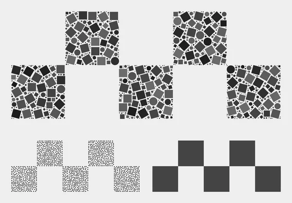 Taxi Chess logo typ ikon mosaiker av torg och cirklar — Stock vektor
