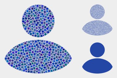 Kullanıcı simgesi kareler ve çevrelerin kolajlar