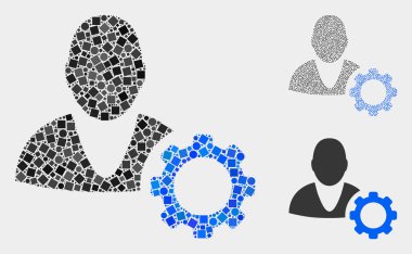 Kareler ve Dairelerin Kullanıcı Seçenekleri Dişli Simge Mozaikler