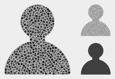 Kare ve çevrelerin Man Icon kolajlar