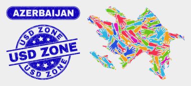 Endüstriyel Azerbaycan Haritası ve Sıkıntı Usd Bölge Mühürleri
