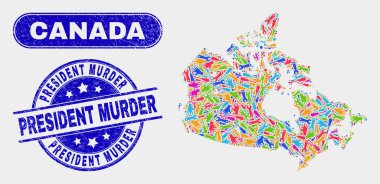 Kanada Haritası ve Sıkıntı Başkanı Cinayet Pulları Monte