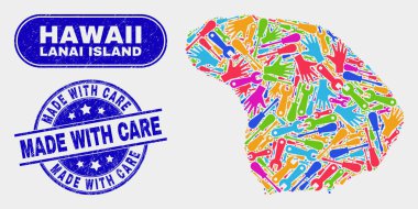 Lanai Adası Haritası nı ve Bakım Mühürleriyle Yapılan Sıkıntıyı Birleştir