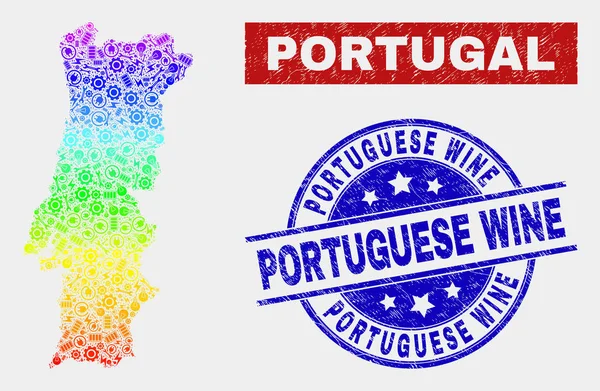 Portugal desenhado à mão mapa Imagens de Stock de Arte Vetorial