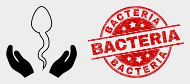 Vektör Sperm Bakım Eller Simge ve Sıkıntı Bakteri Seal