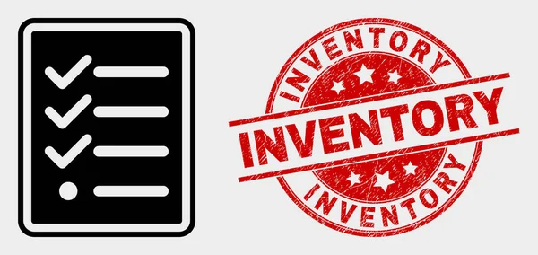 Liste des tâches vectorielles Page Icône et Grunge Inventaire filigrane — Image vectorielle
