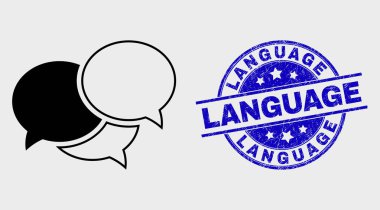 Vektör Vuruş Websemineri Mesajları Simge ve Sıkıntı Dil Damgası