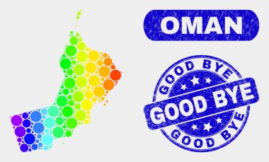 Spektrum Mozaik Umman Haritası ve Grunge İyi Bye Damga Mühür