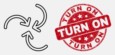 Vektör Anahat Girdap Oklar Simgesi ve Çizilme Filigran Aç