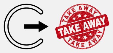 Vektör Hattı Çıkış Simgesi ve Sıkıntı Take Away Filigran