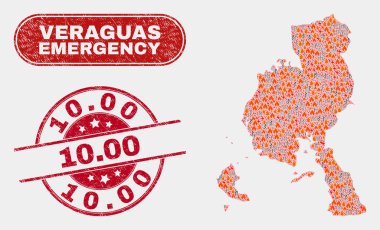 Orman Yangını ve Acil Durum Kolaj ı Veraguas İl Haritası ve Sıkıntı 10.00 Filigran
