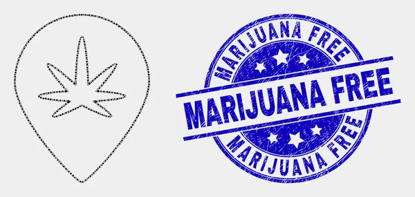 Vektör Piksel Esrar Harita Marker Simgesi ve Sıkıntı Esrar Ücretsiz Mühür