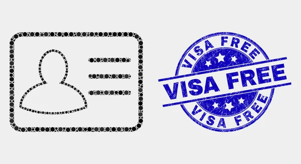 Vector pixel felhasználói kártya ikon és karcos Visa ingyenes vízjel — Stock Vector