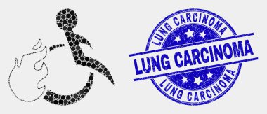 Vektör Piksel Ateşengelli Kişi Simgesi ve Sıkıntı Akciğer Karsinom Damga Mühür