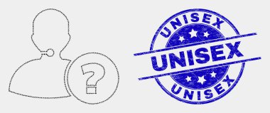 Vektör Noktalı Operatör Bilgi Simgesi ve Çizik Unisex Filigran