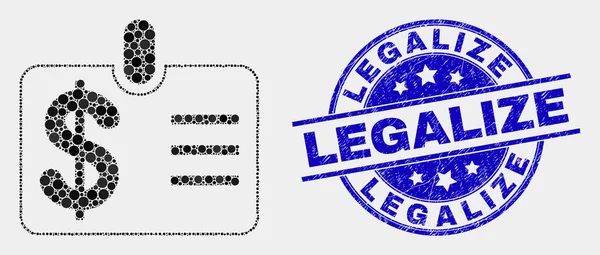 Vector dot dollar Badge ikon och grunge legalisera stämpel — Stock vektor