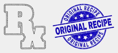 Vektör Nokta Rx Sembol Simgesi ve Grunge Orijinal Tarifi Seal