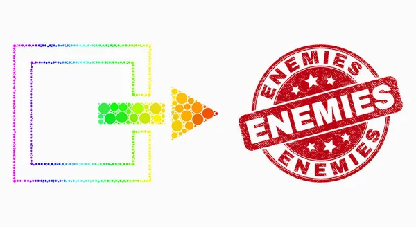 Vector Spectrum Puntos Salir Icono y Grunge Enemigos Marca de agua — Archivo Imágenes Vectoriales