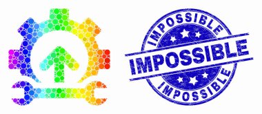 Vektör Spektrumpiksel Dişli Tümleştirme Ok Simgesi ve Çizik İmkansız Filigran