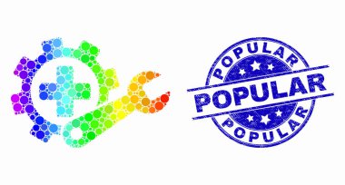 Vektör Spektrum Noktalı Tıbbi Ayarlar Simgesi ve Sıkıntı Popüler Filigran