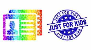 Vektör Bright Dot Kullanıcı Kimlik Kartları Simge ve Sıkıntı Sadece Çocuk Damgası için