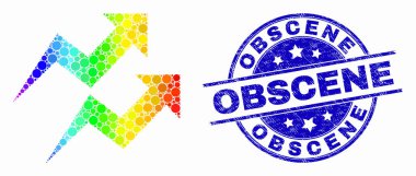 Vektör Spektrum Nokta Trend Oklar Simgesi ve Çizik Müstehcen Damga Seal