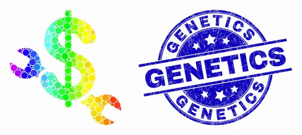 Vektör Parlak Pixelated Onarım Fiyat Simgesi ve Sıkıntı Genetik Seal