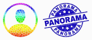 Vektör Spectrum Dot Kullanıcı Simgesi ve Çizik Panorama Contası