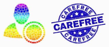 Vektör Spektral Piksel Damgalı Kullanıcı Simgesi ve Grunge Kaygısız Filigran