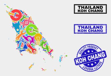 Teknoloji Koh Chang Harita ve Kalite Ürün Damga Mühür Kompozisyon