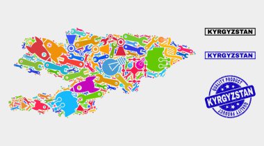 Hizmet Bileşimi Kırgızistan Haritası ve Kaliteli Ürün Damgası