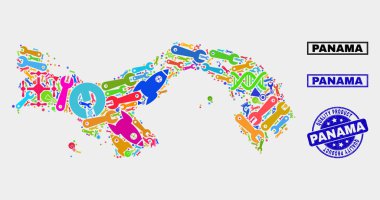 Teknoloji Nin Kolajı Panama Haritası ve Kaliteli Ürün Damgası